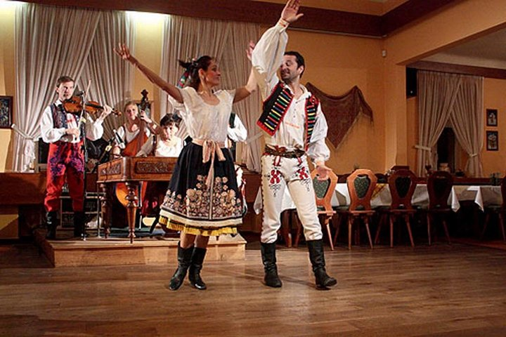 Experience the magic of Czech folklore with captivating performances delicious traditional cuisine and lively music that invites you to dance and celebrate in the heart of Prague.